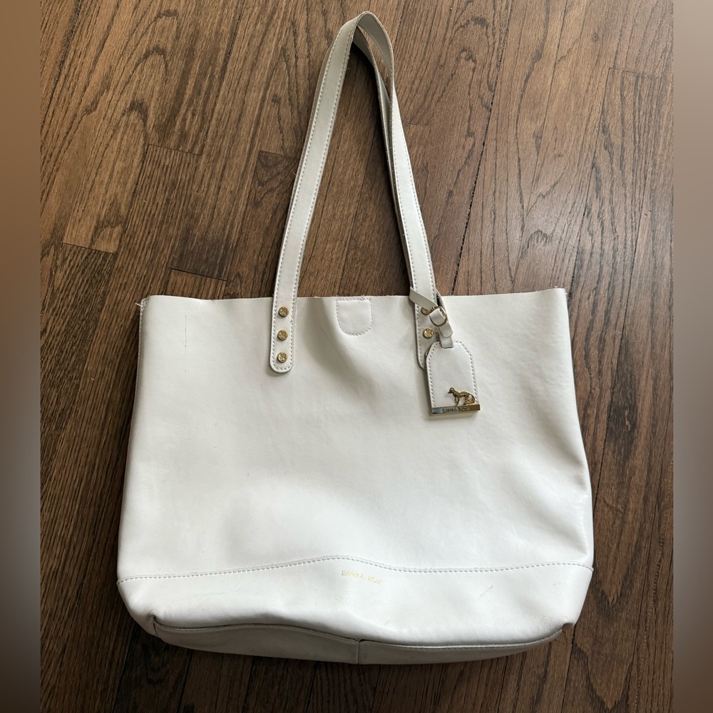 Emma Fox White Leather Tote Bag